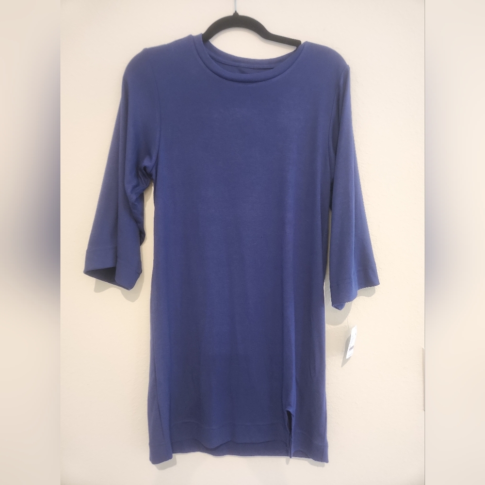 FP Movement by Free People Blue Asymmetrical Tunic with 3/4 Sleeves